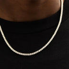 Diamond Tennis Chain in Yellow Gold- 3mm