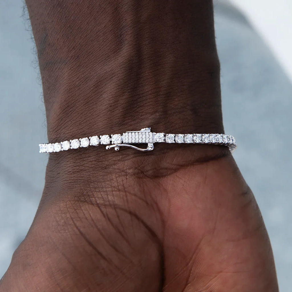 Moissanite Diamond Tennis Bracelet in Sterling Silver- 3mm
