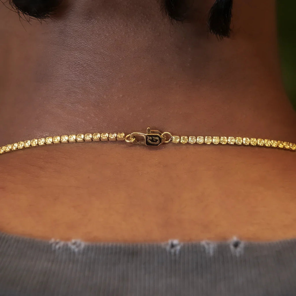 Canary Micro Tennis Chain + Bracelet Bundle in Yellow Gold