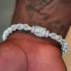 Diamond Rope Chain + Bracelet Bundle in White Gold- 7mm