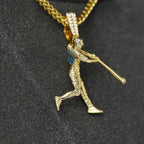 Los Angeles Dodgers Betts Official MLBPA Polished Batting Pendant in Yellow Gold