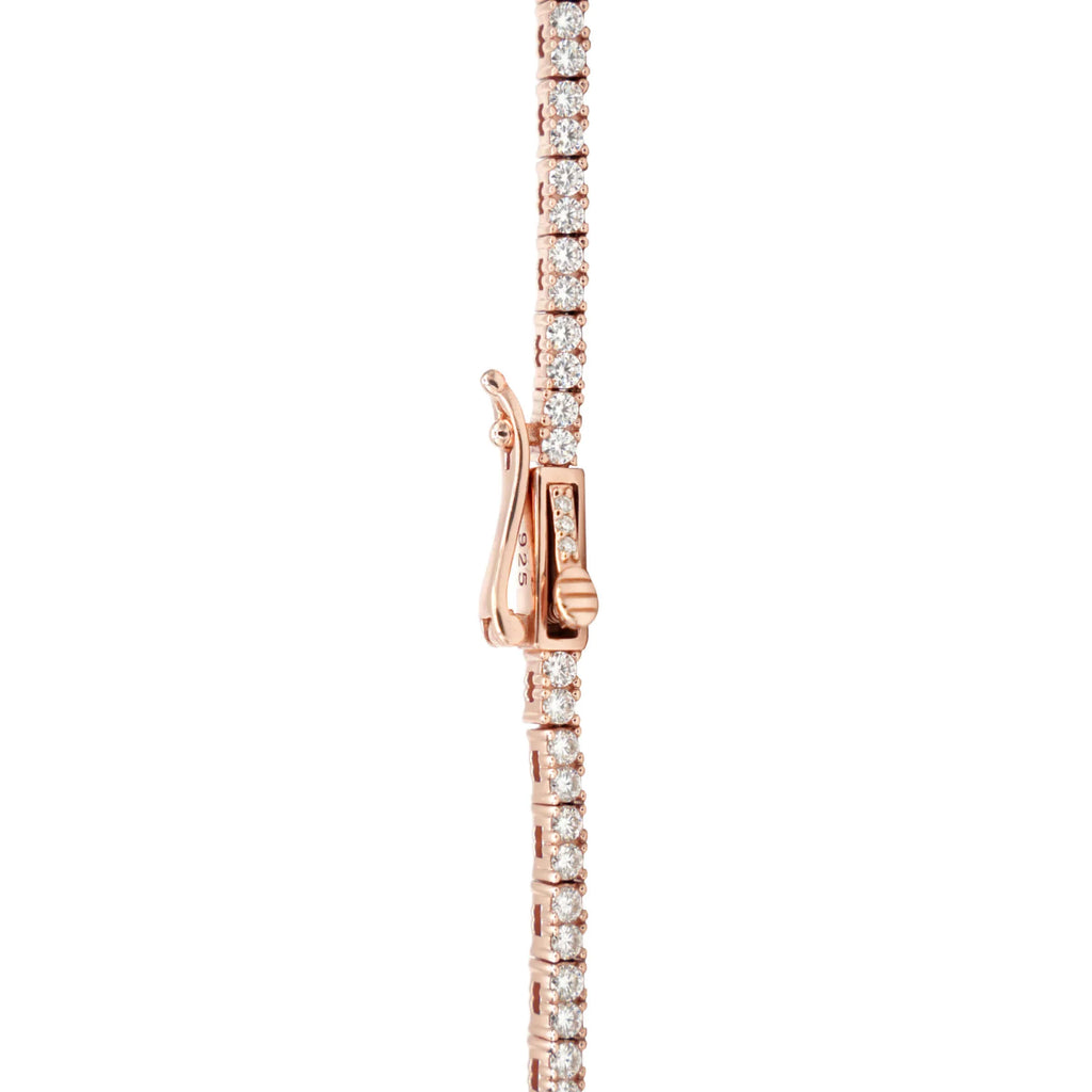Men's Moissanite Diamond Tennis Chain in Rose Gold Vermeil - 2mm