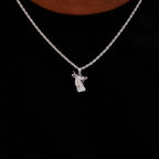 Micro Saint Michael Pendant in White Gold
