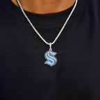 Seattle Kraken Official NHL Logo Pendant in White Gold