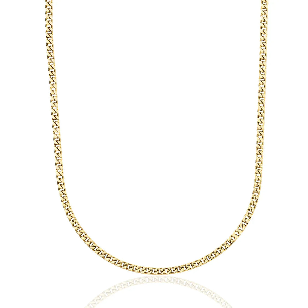 Micro Cuban Chain in Yellow Gold- 3mm