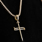 Nail Cross Pendant in Yellow Gold
