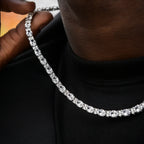 Diamond Mixed Oval Cut Tennis Chain in White Gold - 5mm