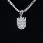 Sacramento Kings Official NBA Micro Logo Pendant in White Gold