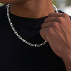 Iced Plain Multi Size Ball Chain in White Gold