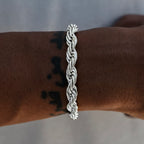 8MM Rope Chain Bracelet in White Gold