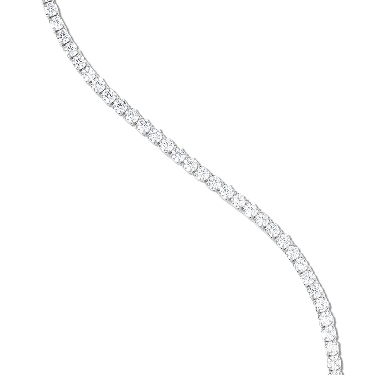 Micro Tennis Chain in White Gold