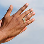 Multicolor Stacked Eternity Ring in Yellow Gold Vermeil