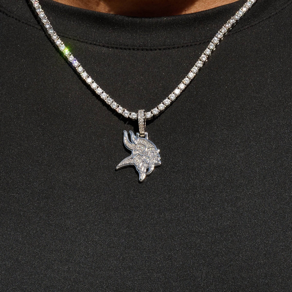 Minnesota Vikings Official NFL Micro Logo Pendant in White Gold