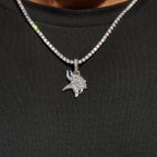 Minnesota Vikings Official NFL Micro Logo Pendant in White Gold