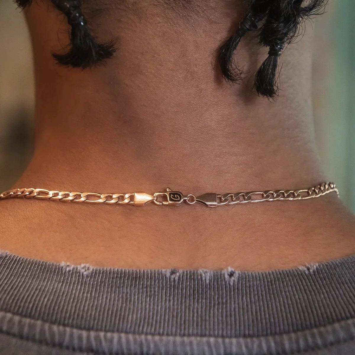Figaro Chain in Rose Gold- 4mm