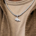 Denver Broncos Official NFL Micro Logo Pendant - White Gold