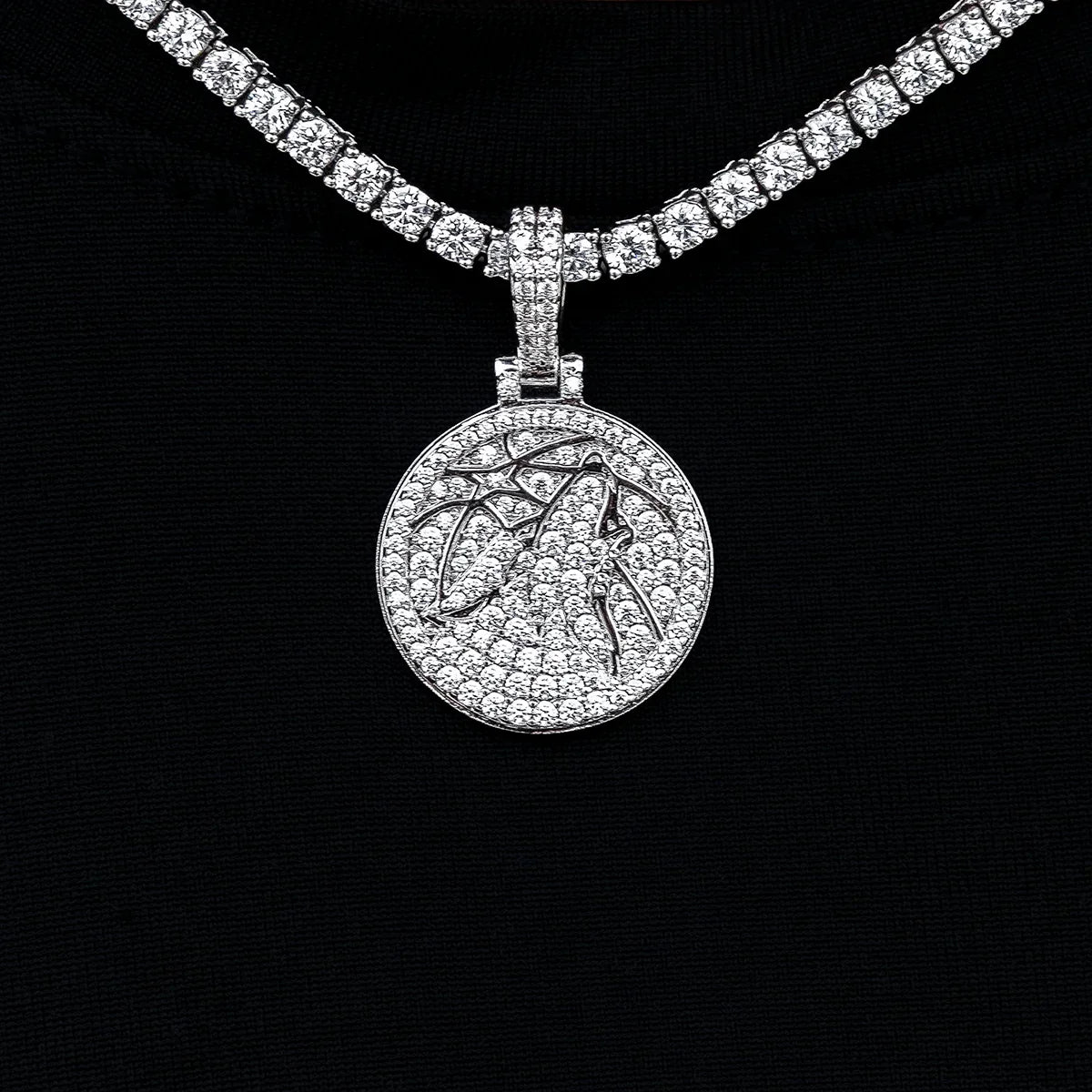 Minnesota Timberwolves Official NBA Micro Logo Pendant in White Gold
