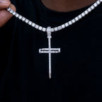 Iced Large Nail Cross Pendant