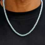 Iced Candy Rope Chain Necklace in White Gold