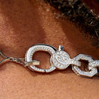 Iced Loop Infinity Adjustable Chain in White Gold - 18mm