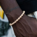 Diamond Rope Cuff Bracelet in Rose Gold- 6mm