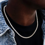 Diamond Baguette Tennis Chain in Yellow Gold- 3mm