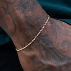 Figaro Chain + Bracelet Bundle in Yellow Gold- 2mm