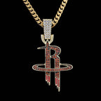 Houston Rockets Official NBA Logo Pendant in Yellow Gold