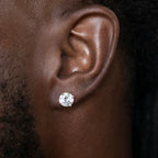 7mm Round Cut Diamond Stud Earrings in Yellow Gold