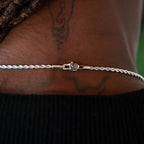 Rope Chain + Bracelet Bundle in White Gold- 2mm