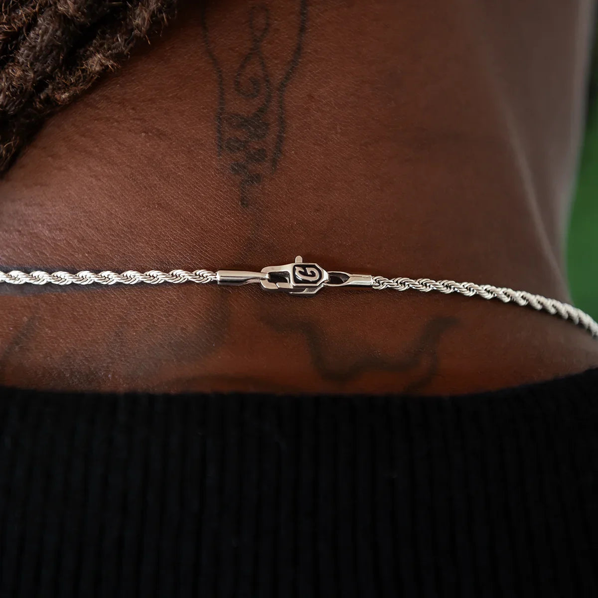 Rope Chain + Bracelet Bundle in White Gold- 2mm