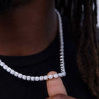 Micro Clustered Tennis Chain in White Gold - 6mm