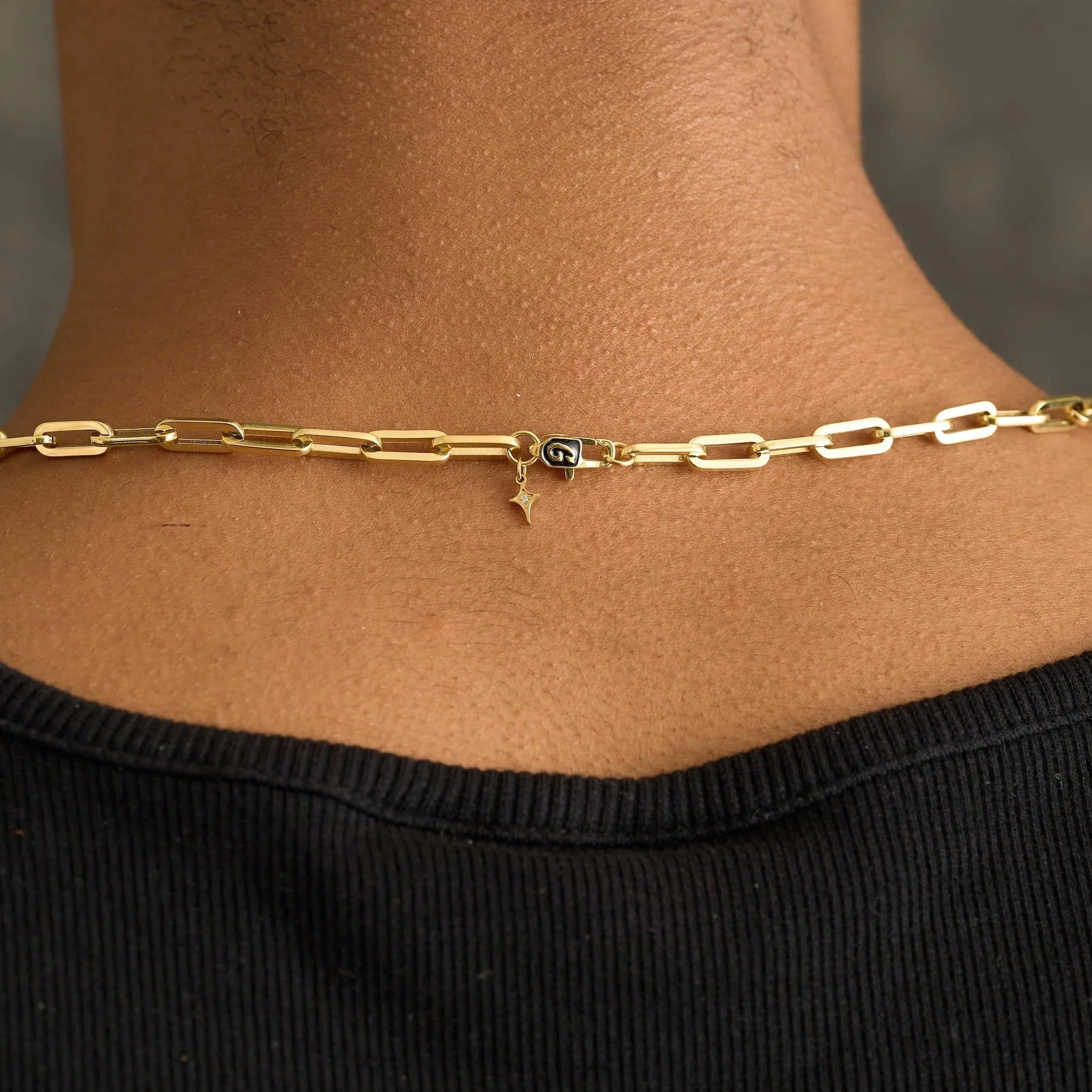 Paper Clip Chain in Yellow Gold - 5mm