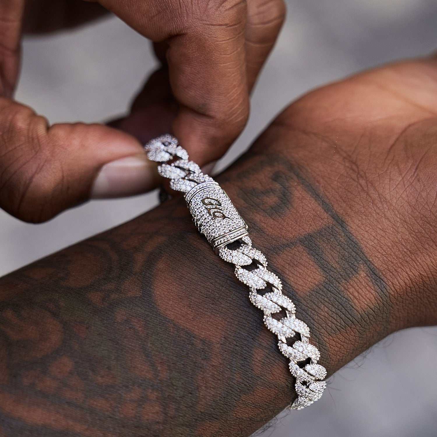 Diamond Cuban Bracelet in White Gold - 8.5mm