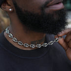 Puffed Mariner Chain in White Gold - 12mm
