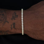 Iced Mini Clustered Tennis Bracelet in Yellow Gold