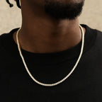 Diamond Tennis Chain in Yellow Gold- 3mm