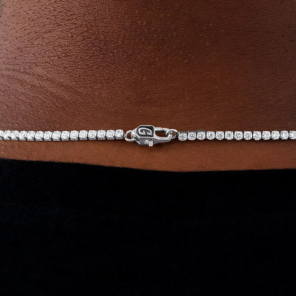 Micro Tennis Chain in White Gold