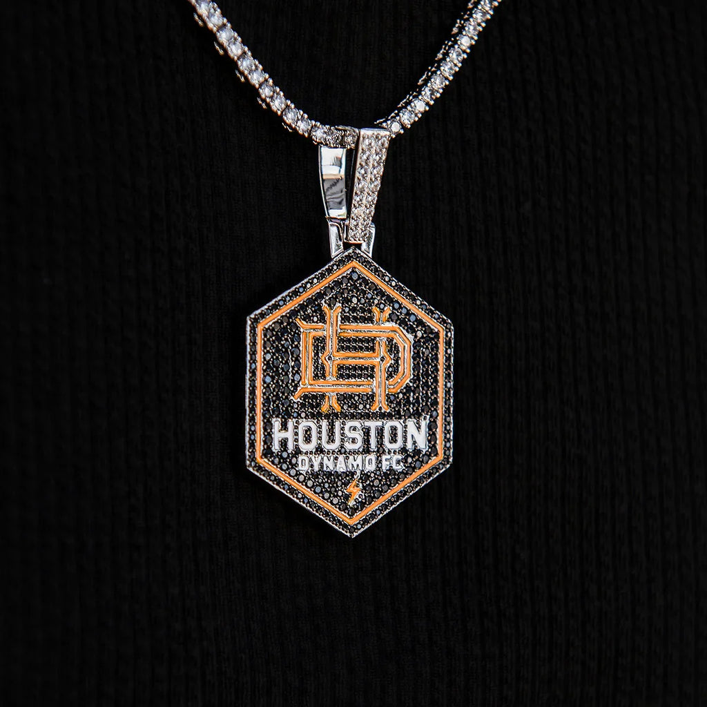 Houston Dynamo FC Official MLS Logo Pendant in White Gold