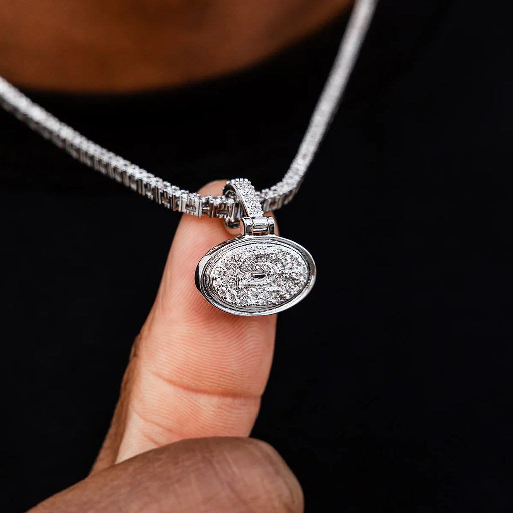 San Francisco 49ers Official NFL Micro Logo Pendant - White Gold