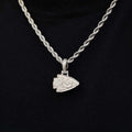Kansas City Chiefs Official NFL Micro Logo Pendant - White Gold