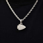 Kansas City Chiefs Official NFL Micro Logo Pendant - White Gold