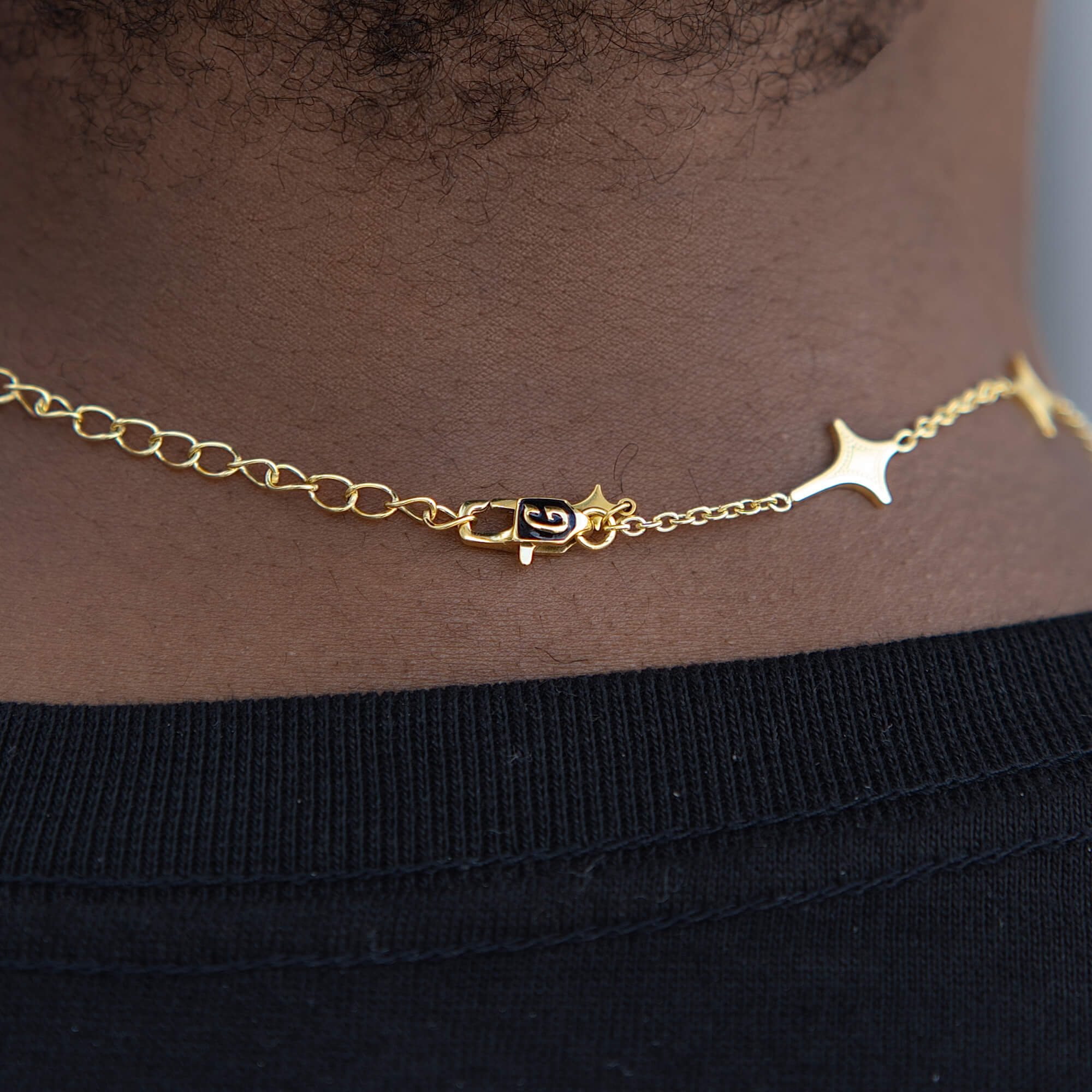 GLD Star Adjustable Chain Necklace in Yellow Gold