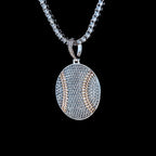 Pave Baseball Pendant in White Gold