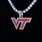 Virginia Tech Hokies Official NCAA Logo Pendant in White Gold