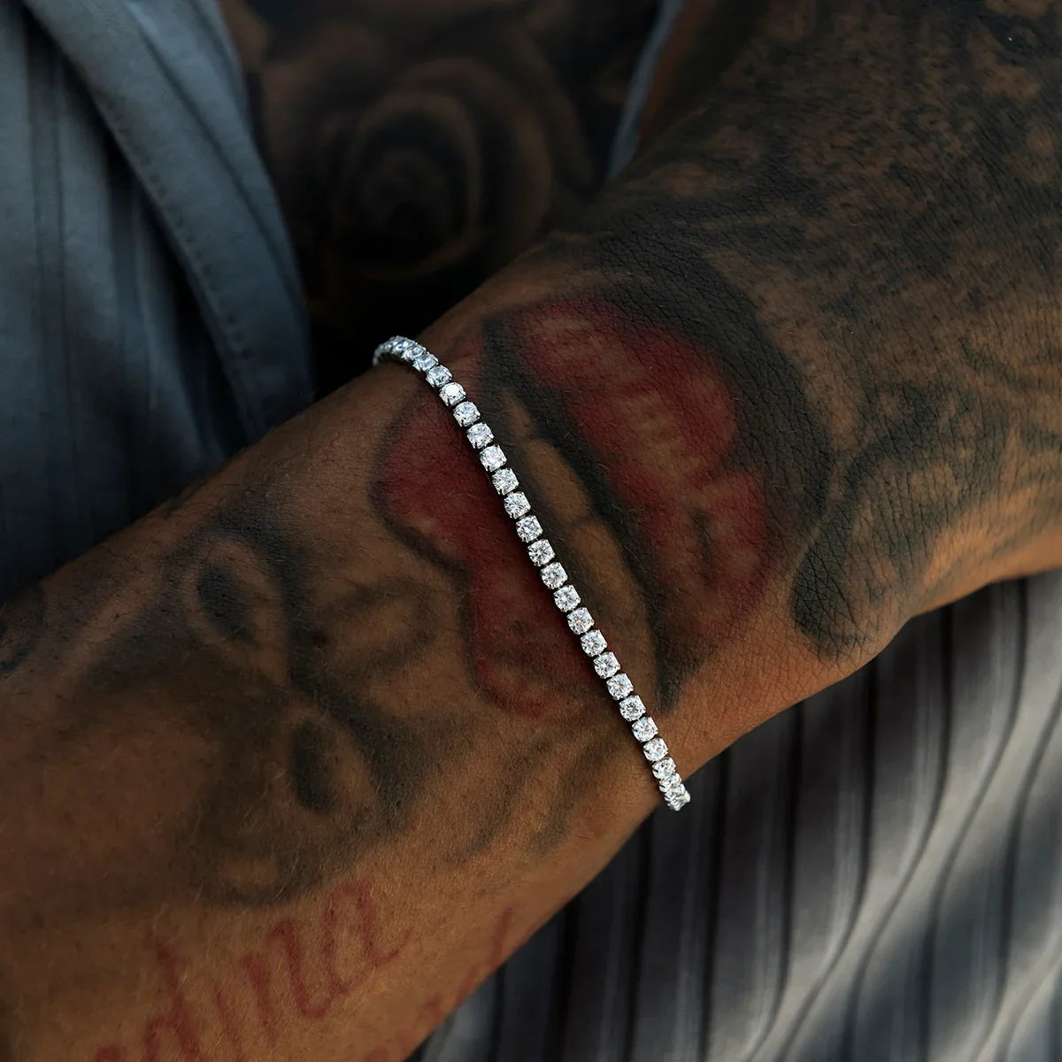Micro Tennis Chain + Bracelet Bundle in White Gold