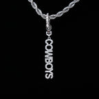 Dallas Cowboys Official NFL Wordmark Logo Clip On Pendant - White Gold