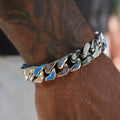 LA Dodgers Official MLB Stealth Cuban Bracelet in White Gold