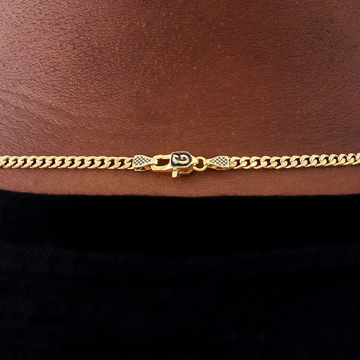 Micro Cuban Chain in Yellow Gold- 3mm