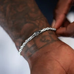 Rope Chain + Bracelet Bundle in White Gold- 4mm
